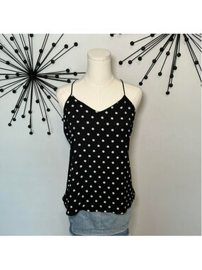 Express black polka dot cami tank top flowy